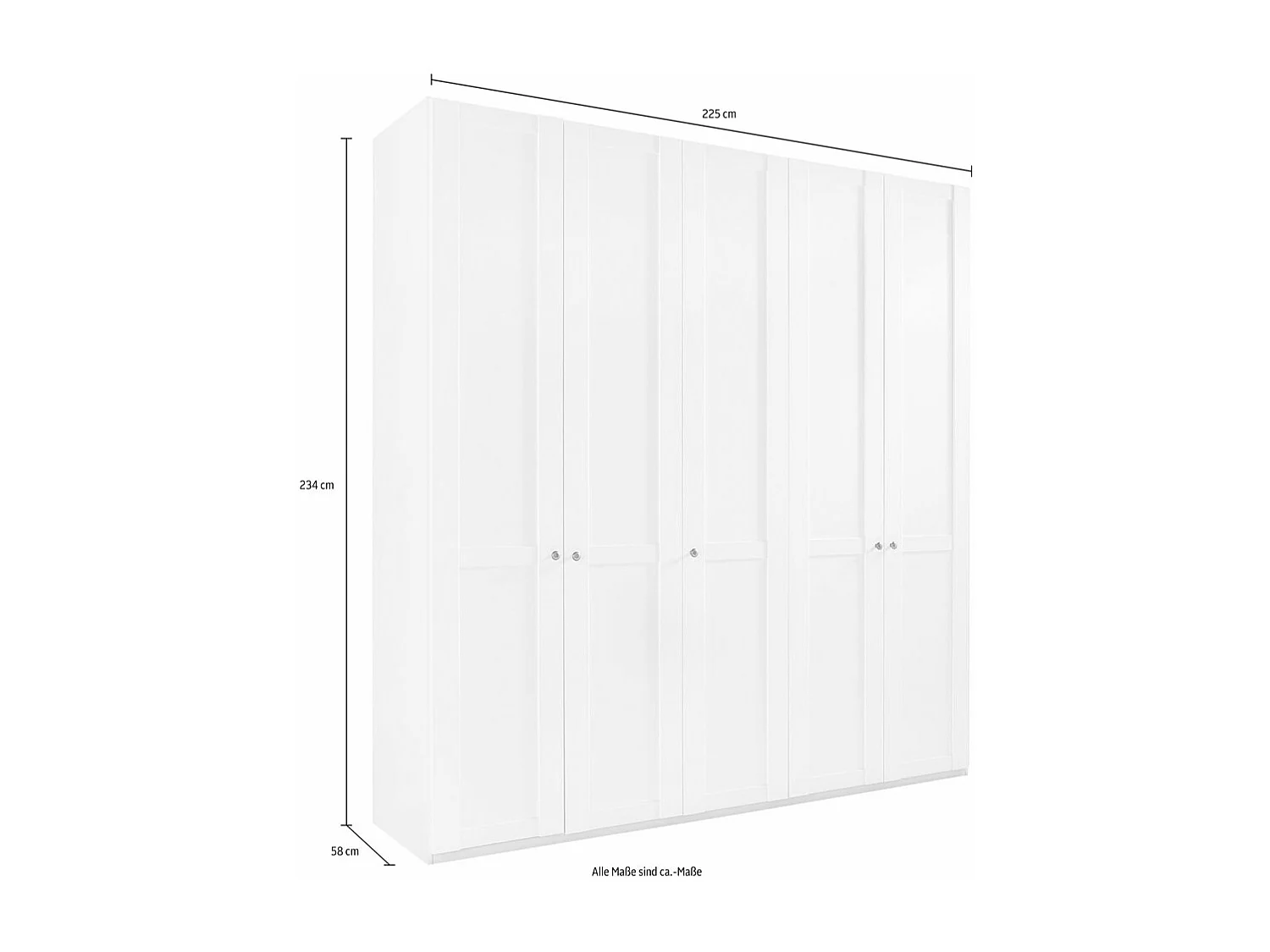 KLEIDERSCHRANK New York weiß 225 / 58 / 236cm