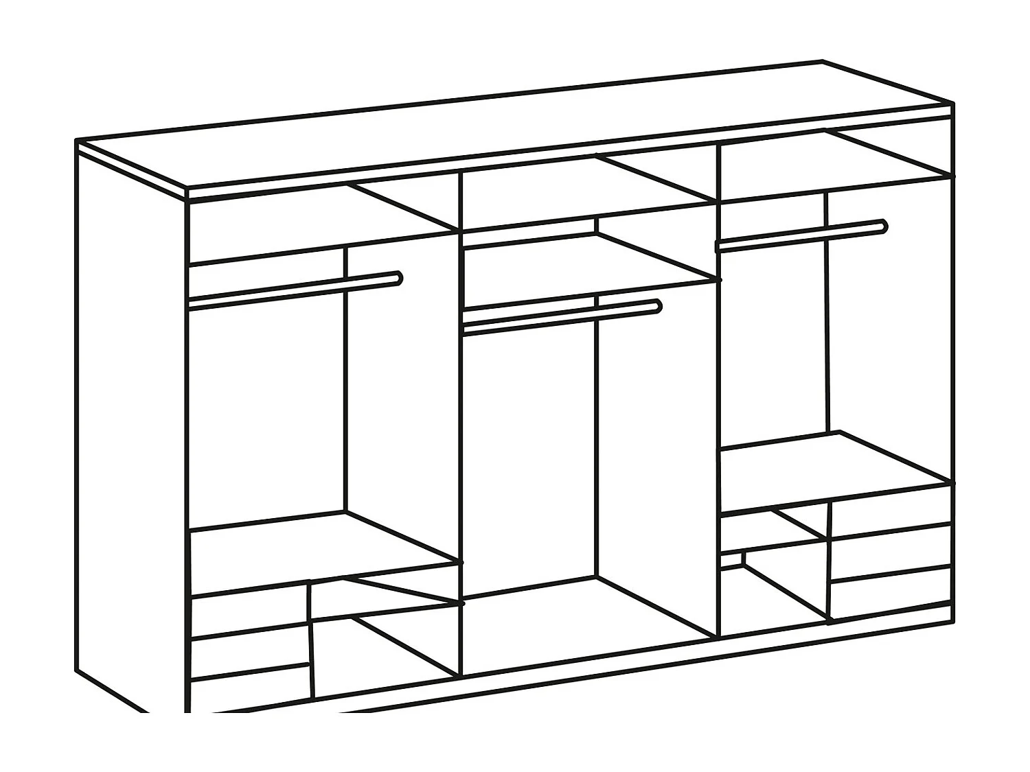 SCHWEBETÜRENSCHRANK Level Plankeneiche / Grauglas 300 / 65 / 236cm
