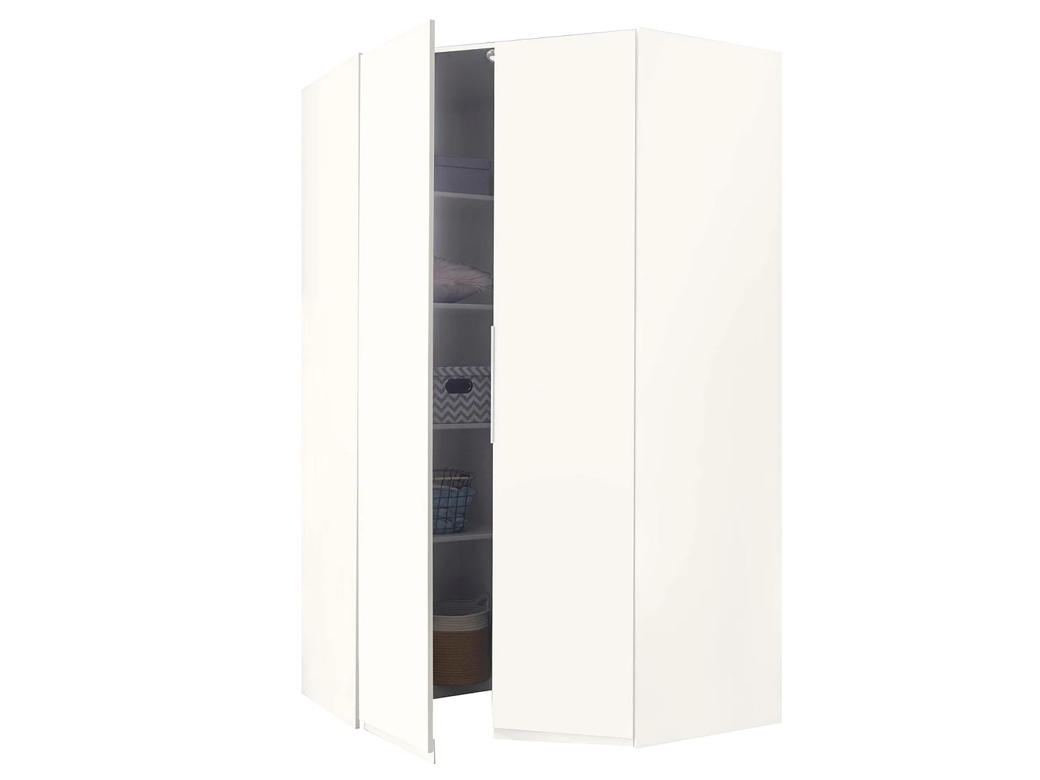 ECKSCHRANK Level weiß 90 / 129 / 236cm