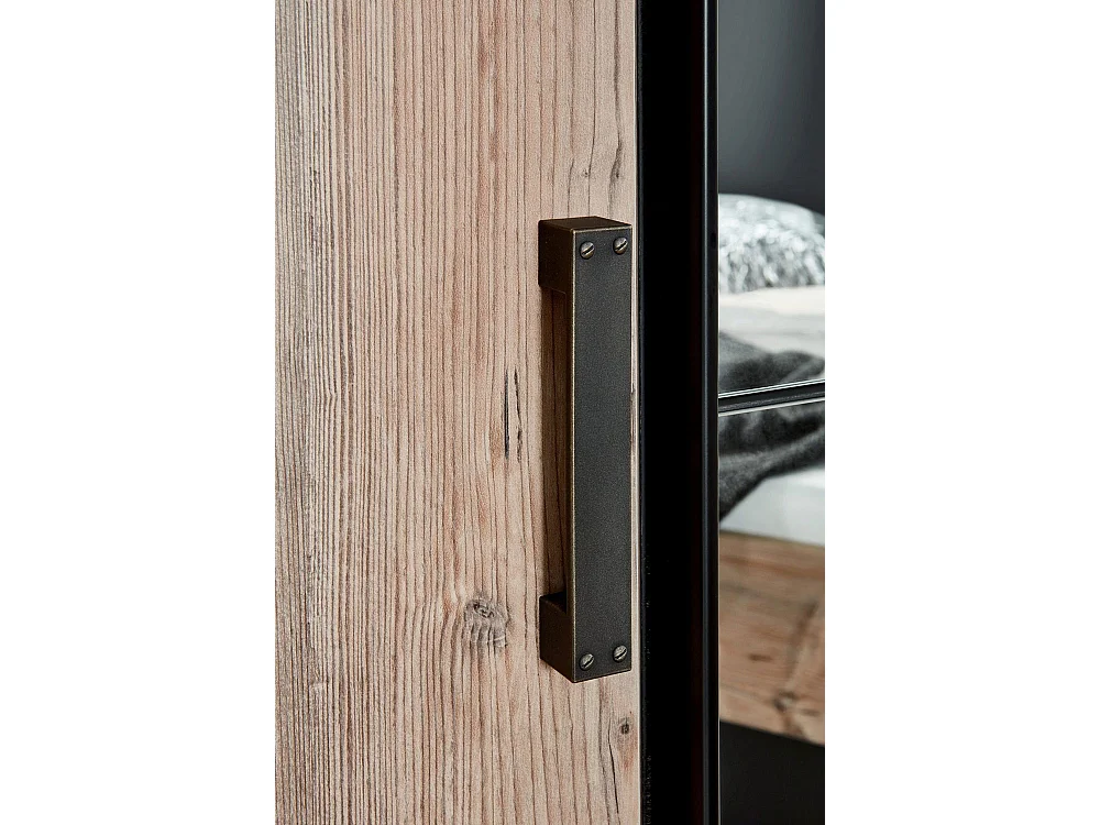 DREH- / SCHWEBETÜRENSCHRANK Stockholm graphit / Edeltanne 225 / 65 / 210cm