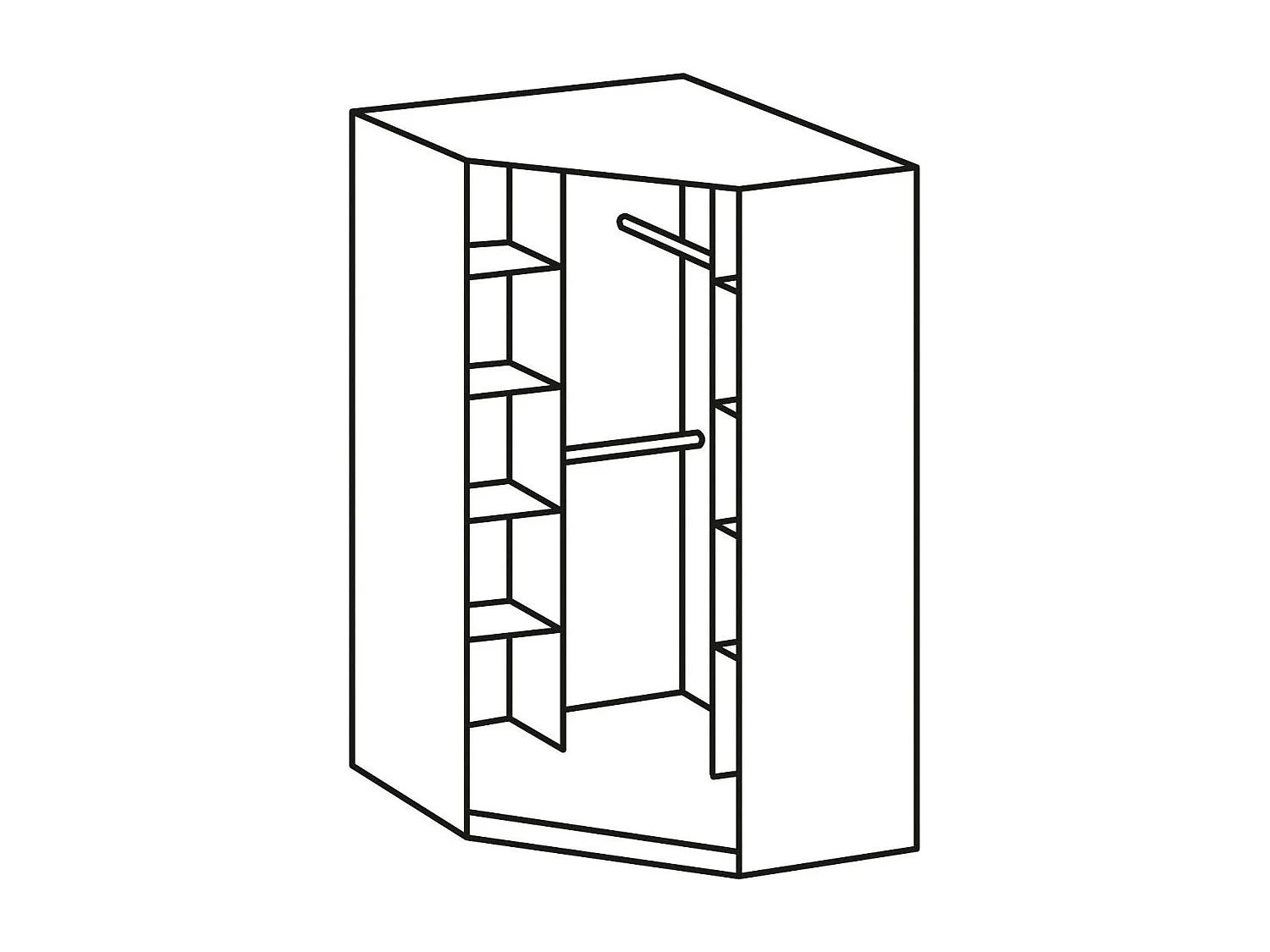 ECKSCHRANK Bitburg weiß 94 / 58 / 198cm