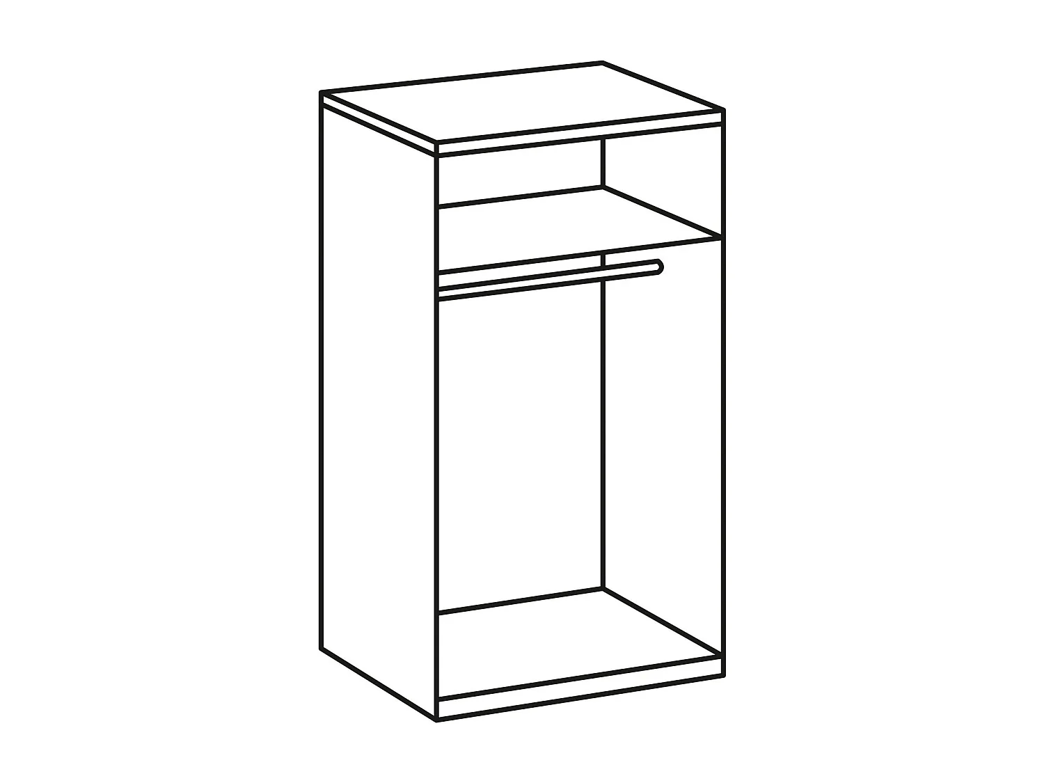 KLEIDERSCHRANK New York weiß 90 / 58 / 206cm