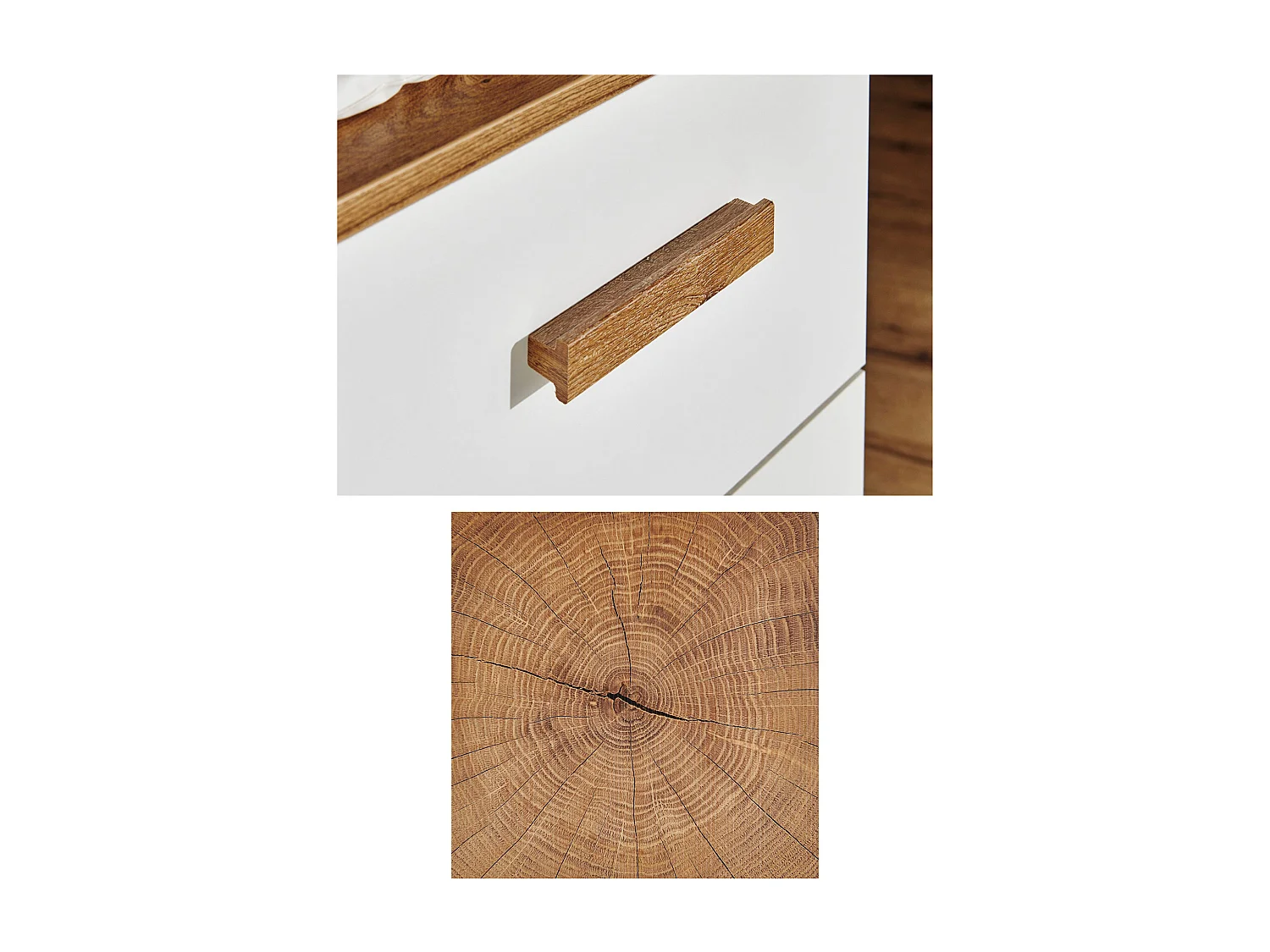 KLEIDERSCHRANK Gotland weiß / Plankeneiche - Hirnholz 91 / 58 / 199cm