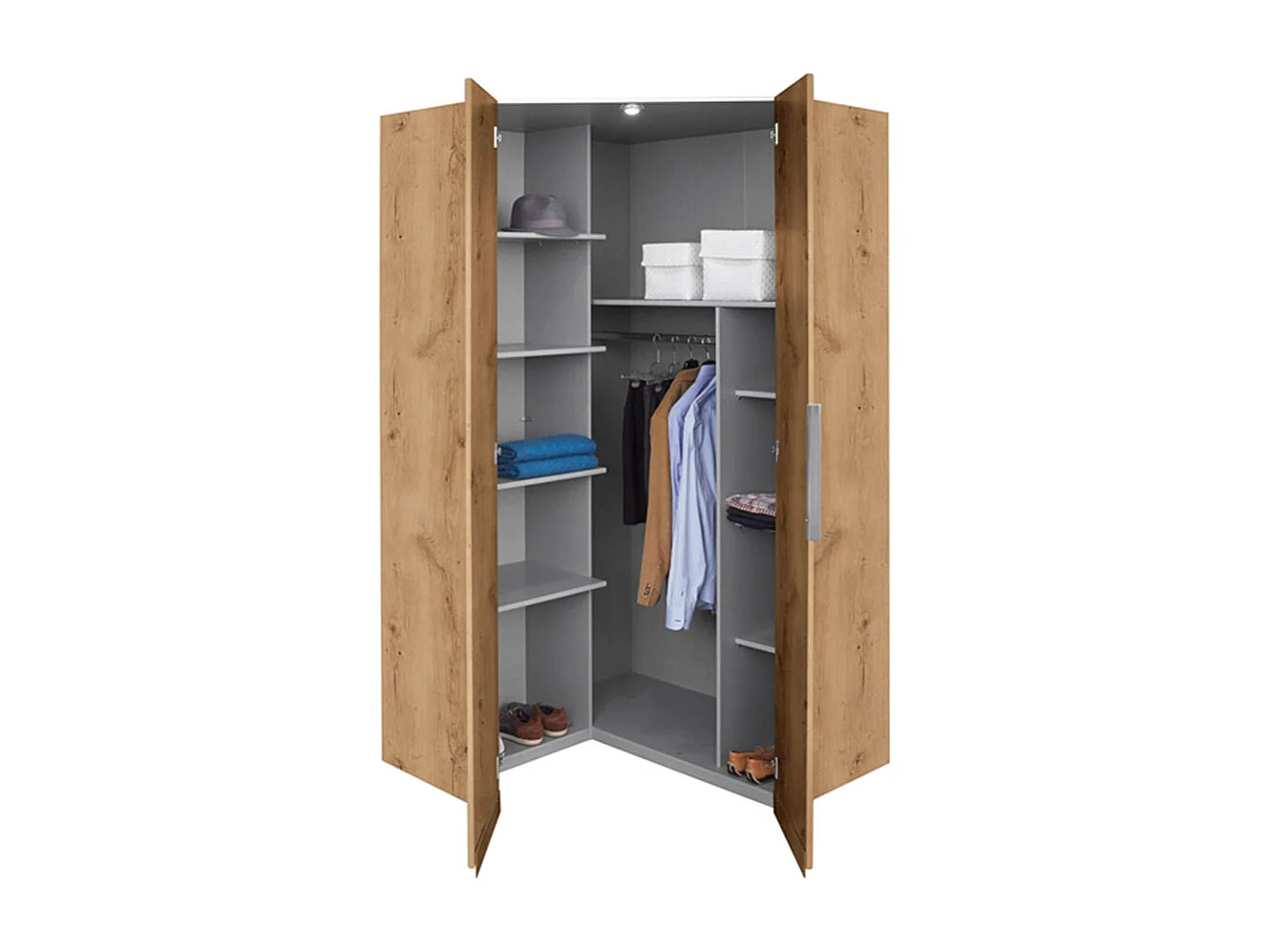 ECKSCHRANK Level Plankeneiche 90 / 129 / 216cm