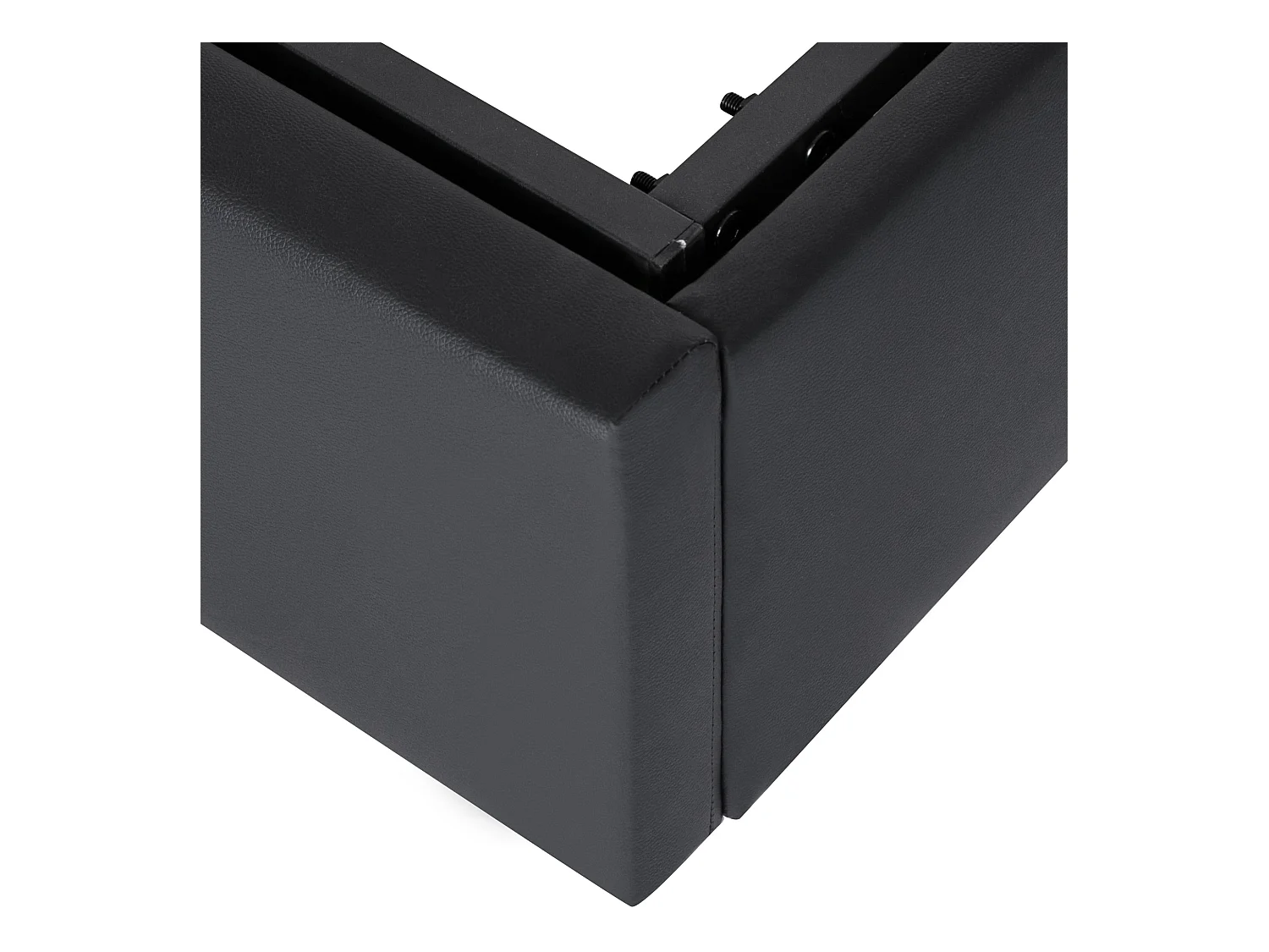 Lit coffre 140x200 cm - Lit adulte avec tête de lit et sommier à lattes - éclairage LED - PU noir