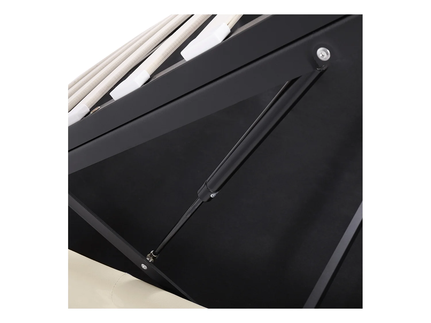 Łóżko z pojemnikiem 180x200 cm - Łóżko podwójne z regulowanym zagłówkiem - beżowy aksamit - bez materaca