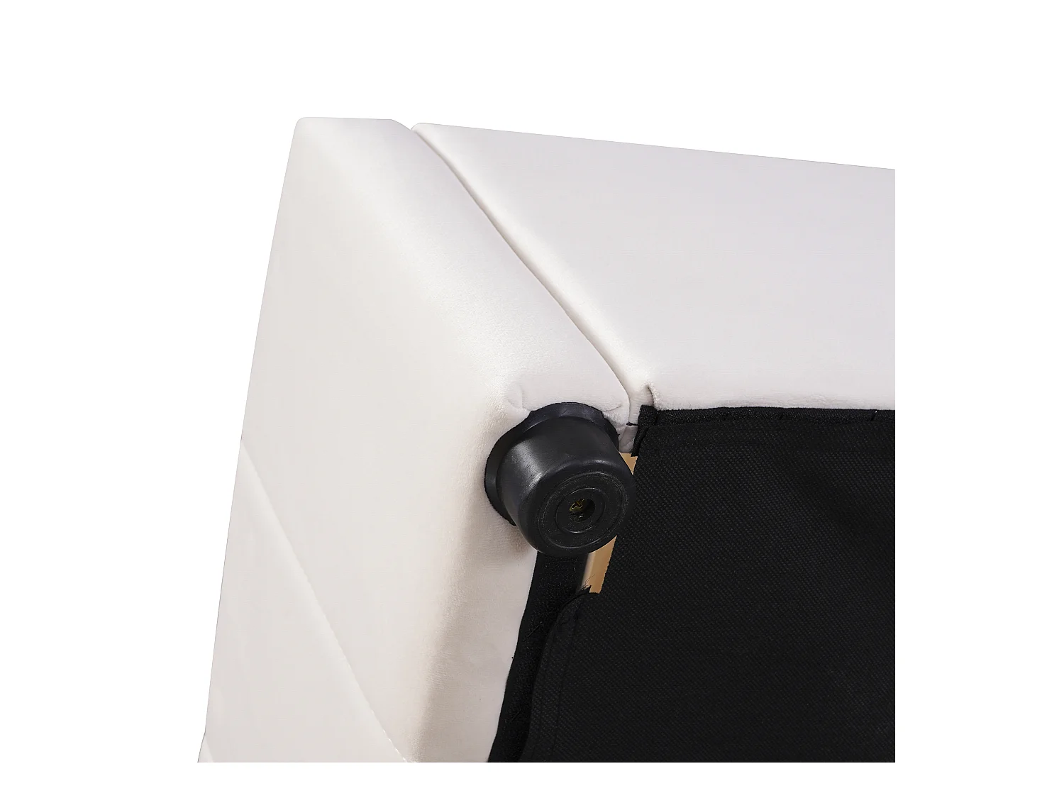 Cama com arrumação de 140x200 cm - Cama para adulto com cabeceira ajustável e estrado de ripas - Veludo - Branco creme