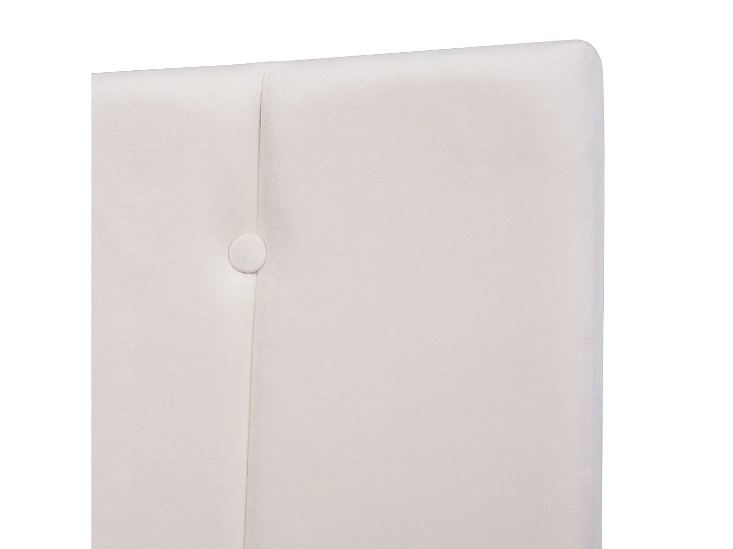 Łóżko 140x200 cm z pojemnikiem - Łóżko dla dorosłych z regulowanym zagłówkiem i stelażem z listew - Aksamit - Kremowo-biały