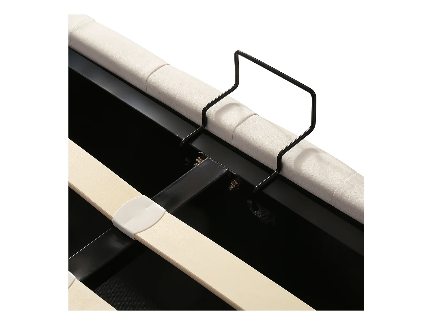 Cama com gavetas 140x200 cm - Cama de adulto com cabeceira ajustável em altura - PU branco - sem colchão