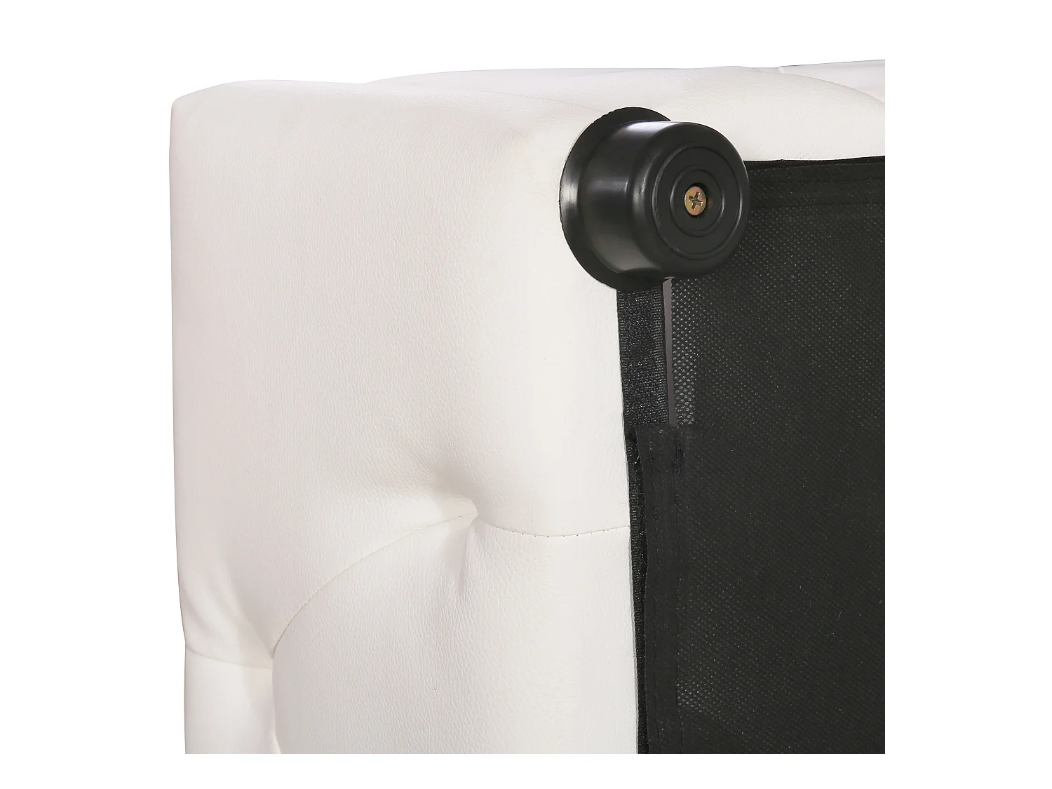 Cama com gavetas 140x200 cm - Cama de adulto com cabeceira ajustável em altura - PU branco - sem colchão