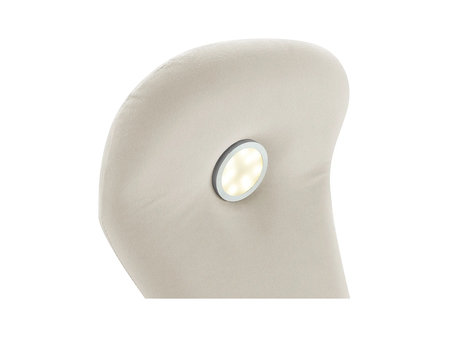 Lit simple 140x200 cm - Lit enfant avec deux banquettes de rangement et bandeau lumineux chaleureux - velours beige - sans matelas