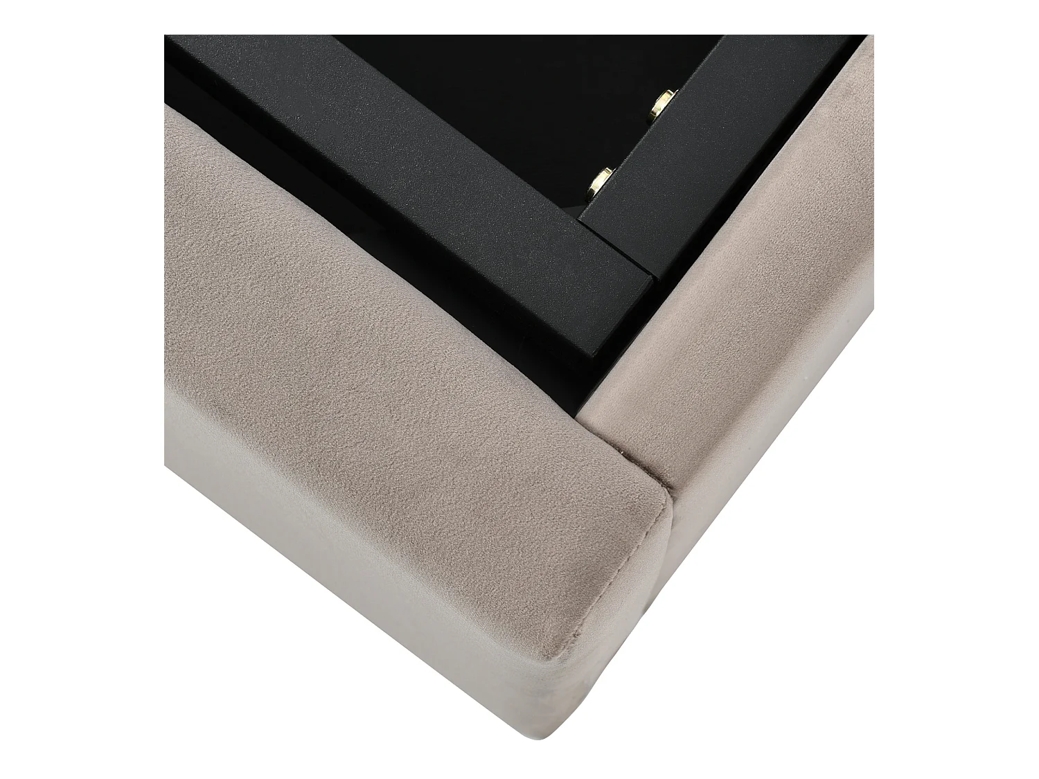 Lit coffre 90x200 cm - Lit simple avec tête de lit réglable et sommier à lattes - velours gris clair - sans matelas