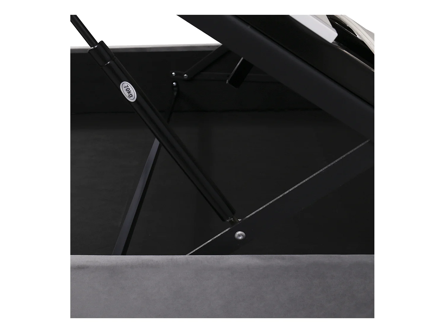 Łóżko z pojemnikiem 140x200 cm - Łóżko podwójne z regulowanym zagłówkiem i stelażem z listew - Szary aksamit