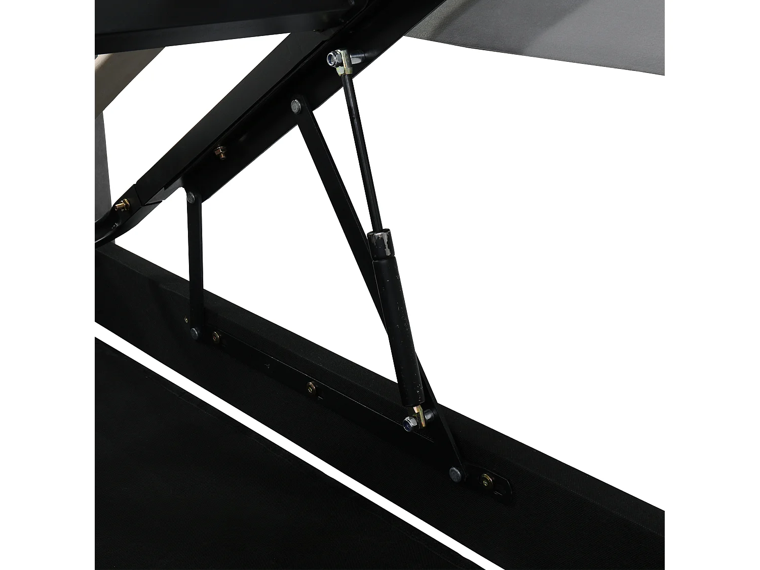 Cama com gavetas 140x200 cm - Cama de adulto com estofos Cabeceira e estrado de ripas - Estilo Chesterfield - Veludo cinzento