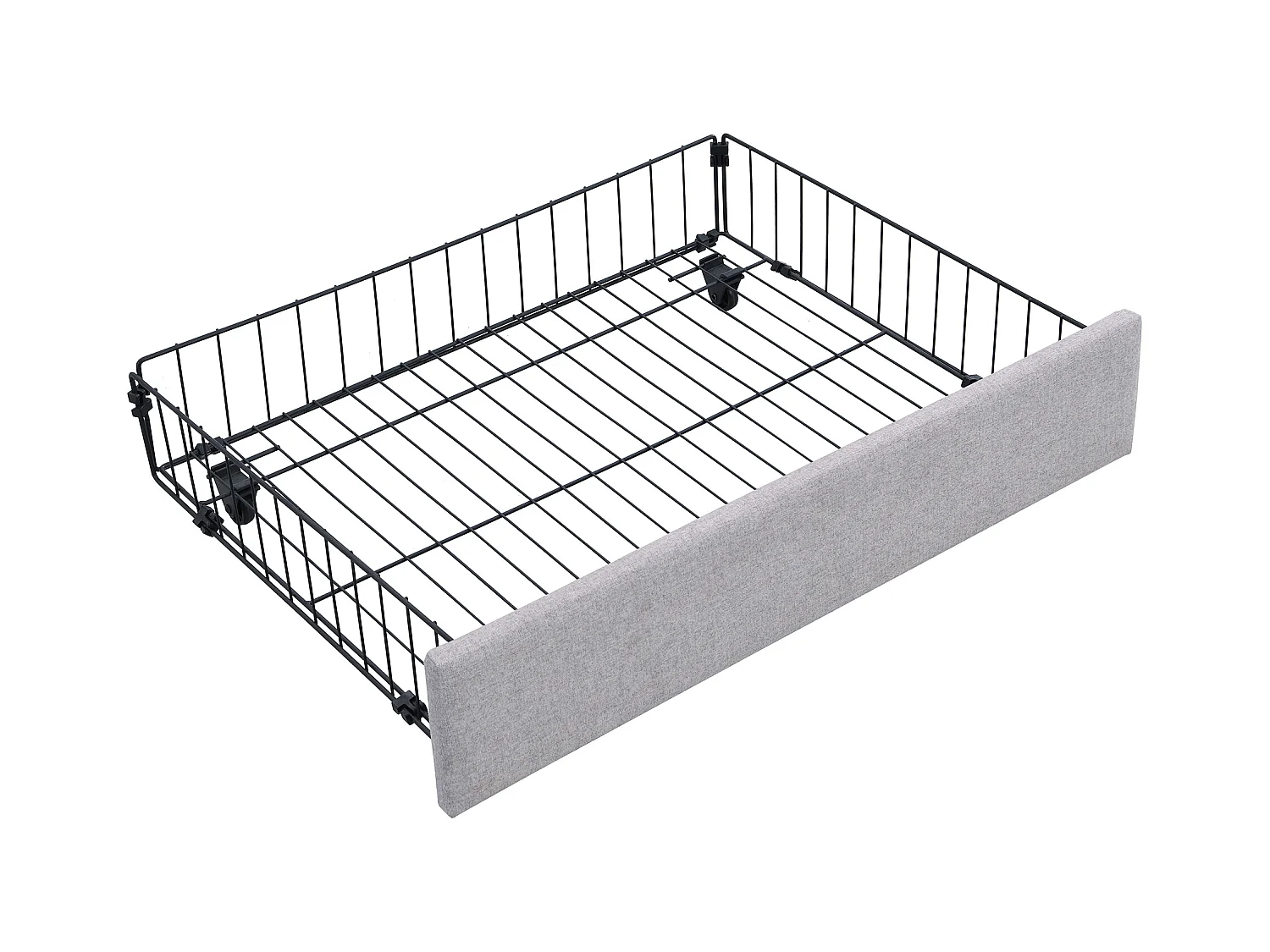 Lit adulte 180x200 cm - Lit double avec éclairage LED - 2 tiroirs de rangement - lin gris - sans matelas