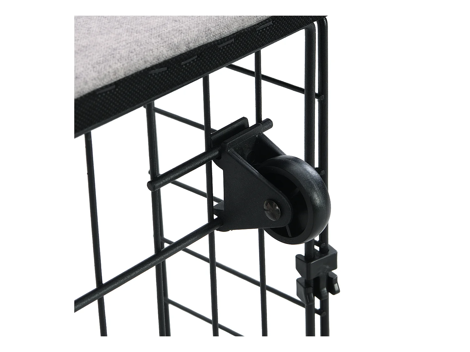 Lit adulte 180x200 cm - Lit double avec éclairage LED - 2 tiroirs de rangement - lin gris - sans matelas