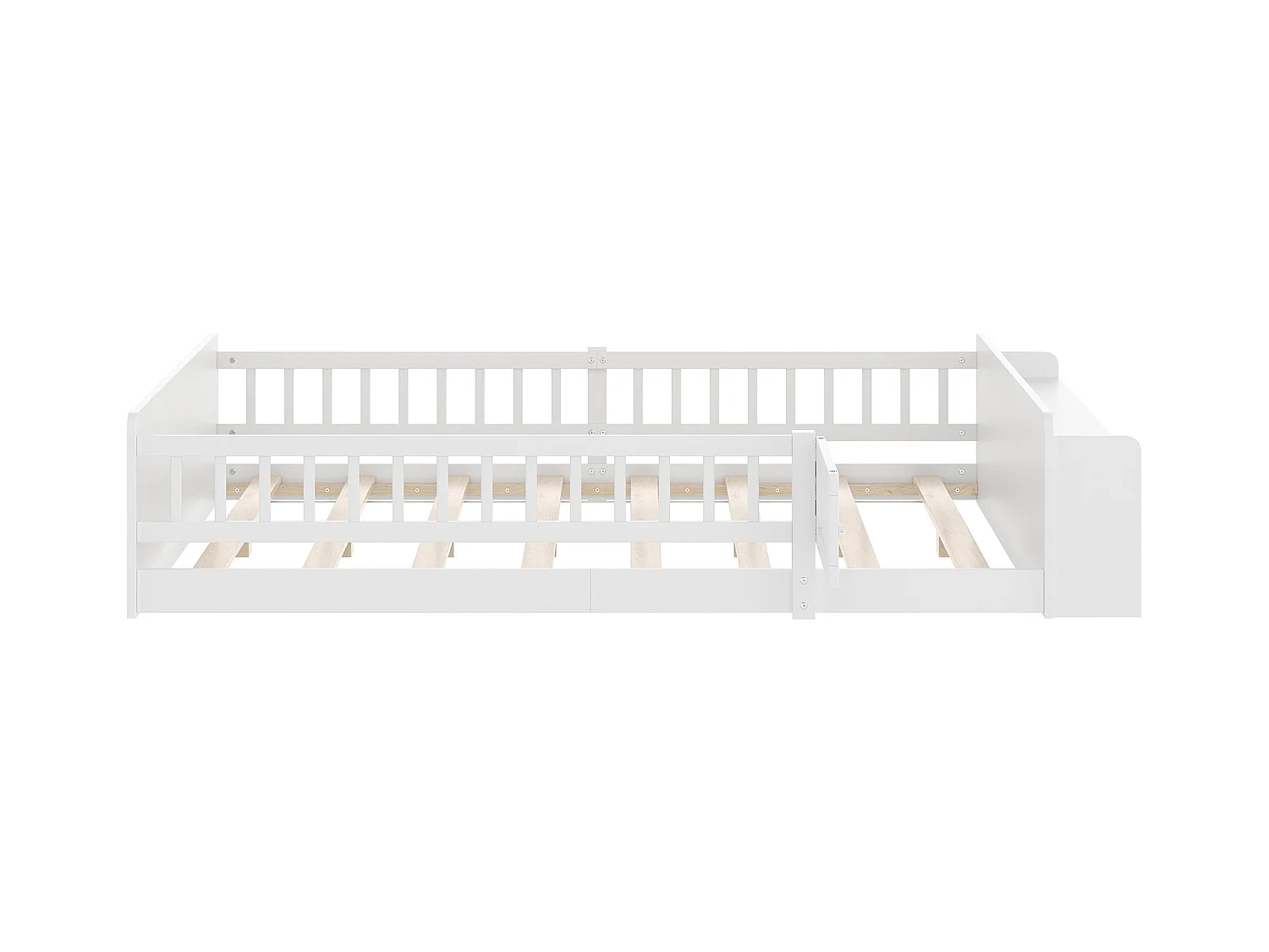 Letto per bambini 140 x 190 cm - Letto per ragazzi con contenitore aperto - legno bianco - senza materasso