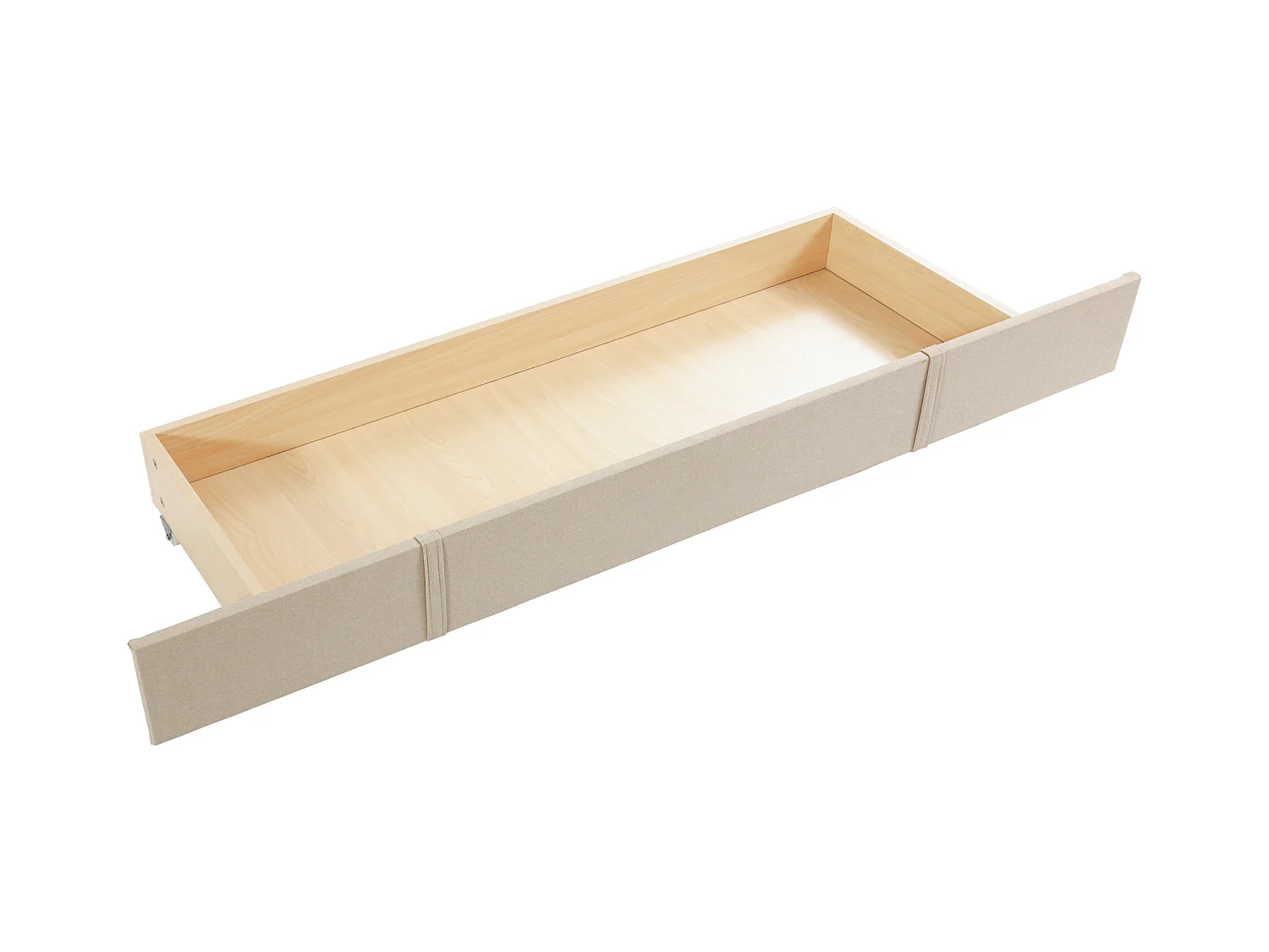 Lit adulte 140x200 cm - Lit double avec tiroirs et sommier à lattes - Lin beige - sans matelas