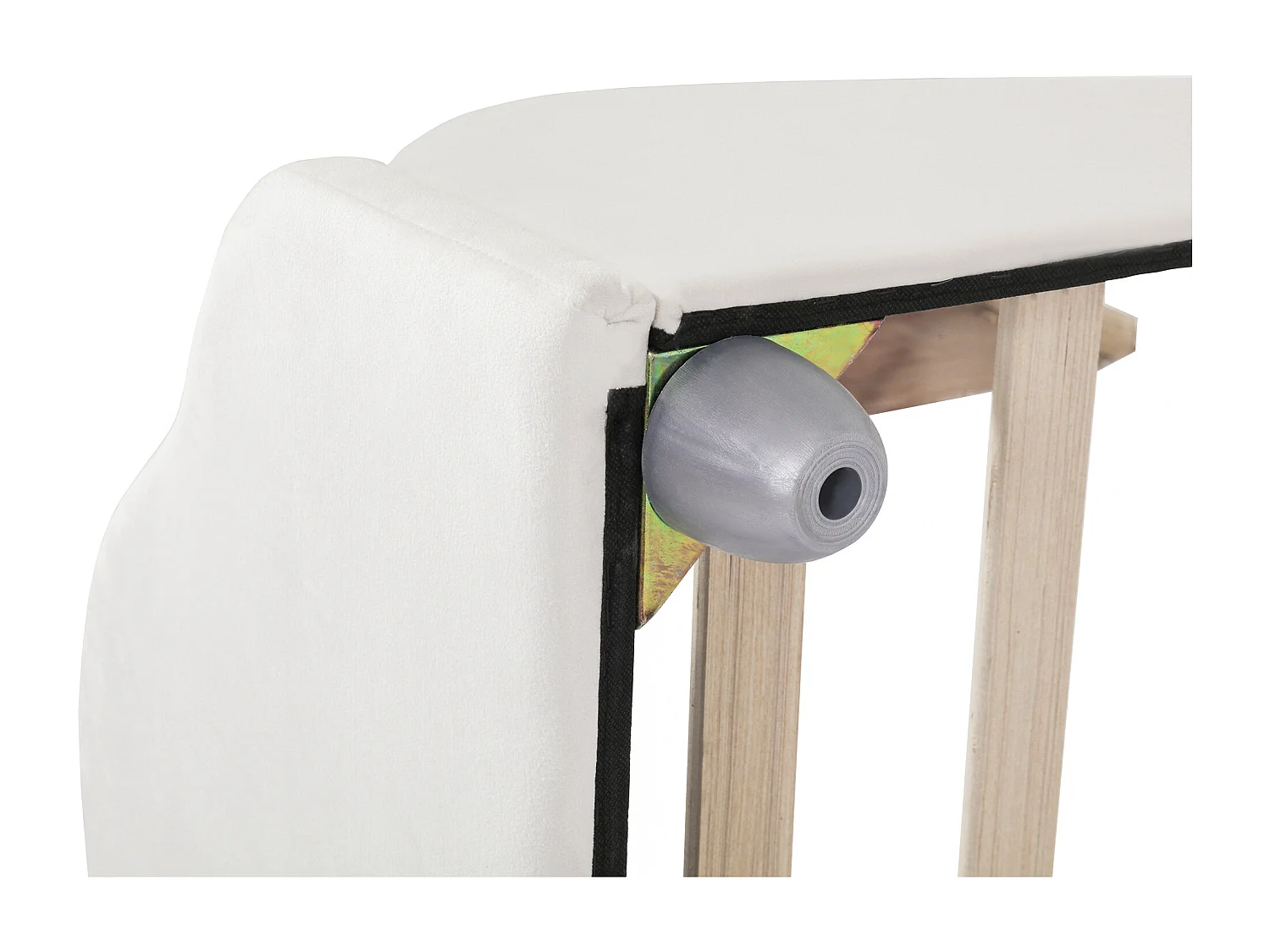 Letto per bambini 90 x 200 cm - Letto singolo con testiera a forma di nuvola e sponde di sicurezza - velluto beige