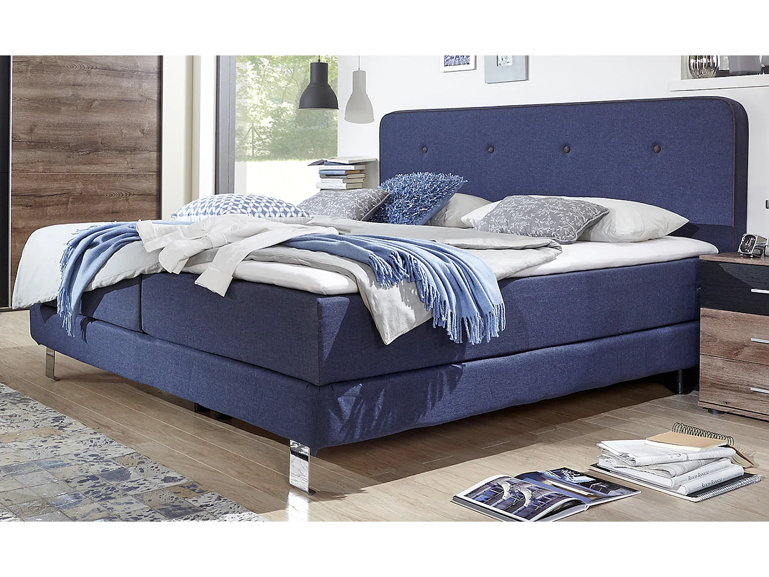 BOXSPRINGBETT Nevada blau 190 / 210 / 109cm