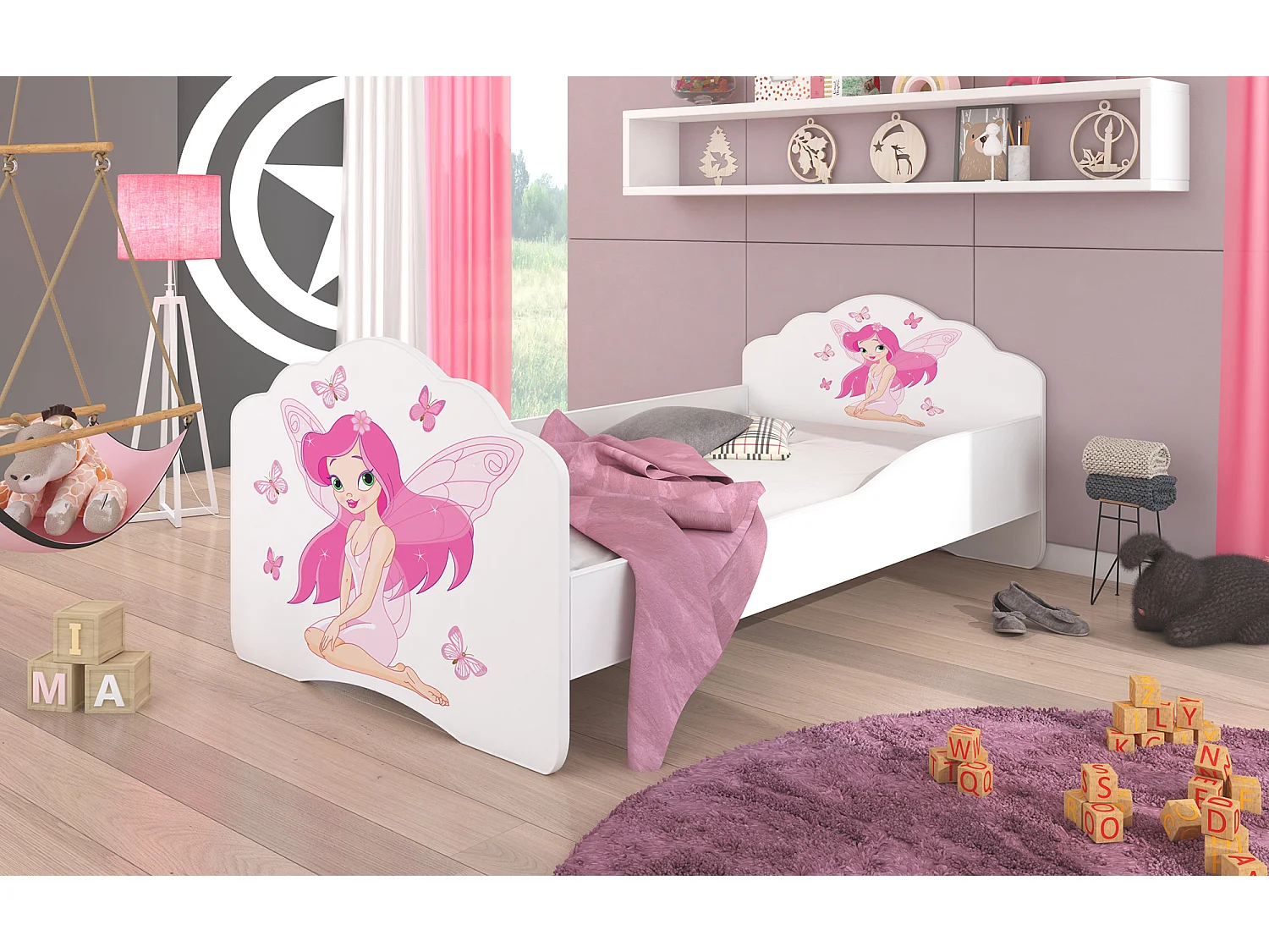 KINDERBETT Casimo weiß / Motiv Elfe 88 / 164 / 63cm