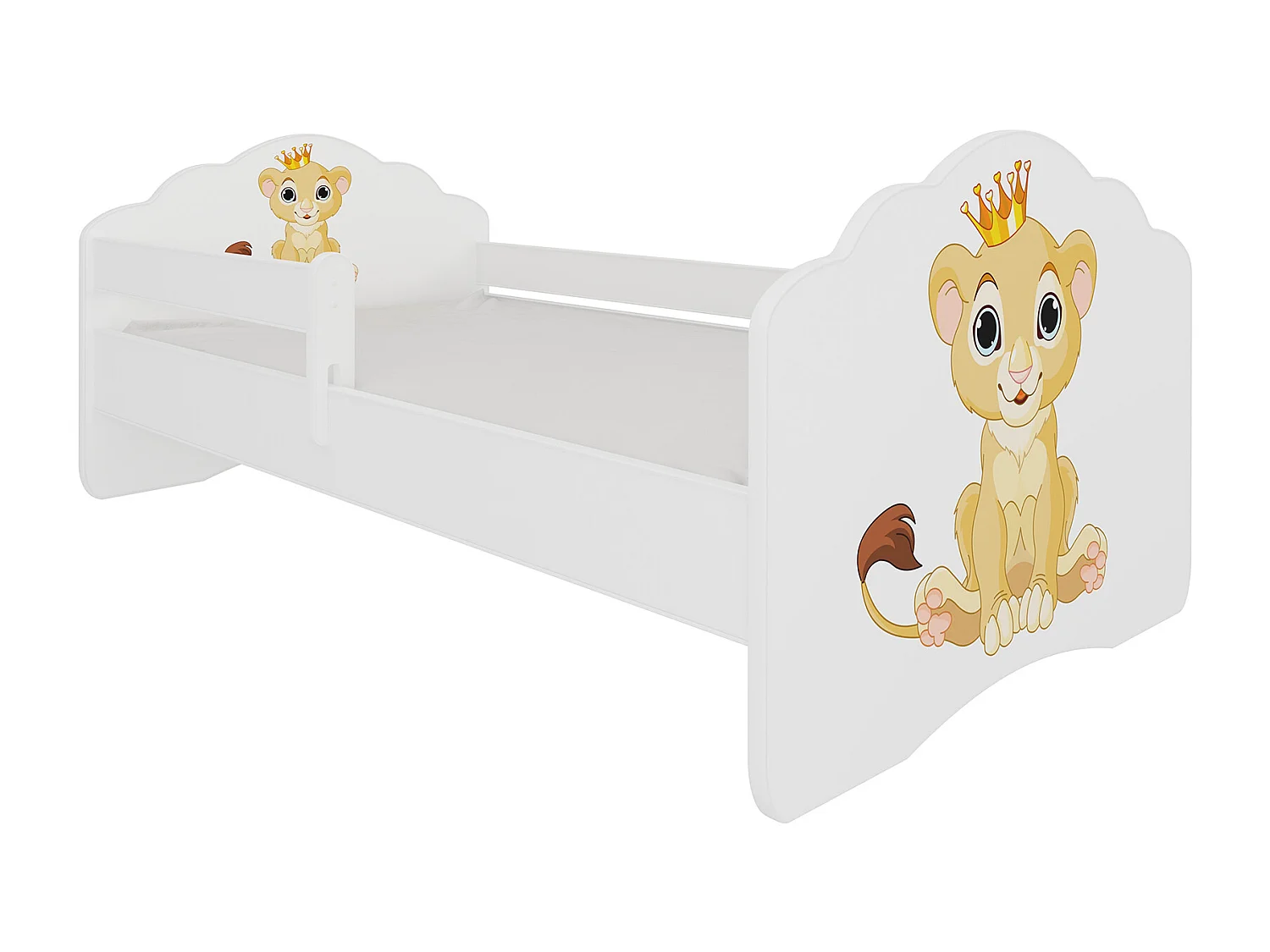 KINDERBETT Casimo weiß / Motiv Löwe 88 / 164 / 63cm