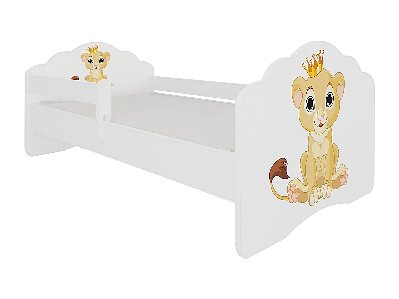 KINDERBETT Casimo weiß / Motiv Löwe 88 / 164 / 63cm