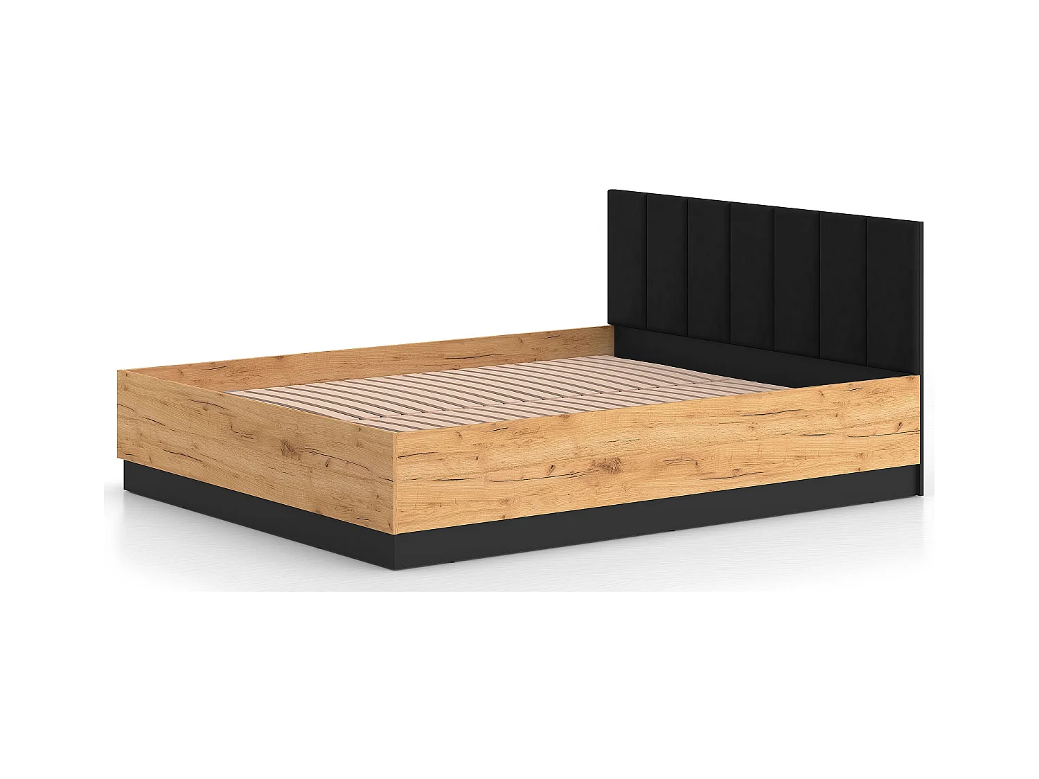 DOPPELBETT Urso Gold Craft Eiche / Schwarz 165 / 208 / 90 cm