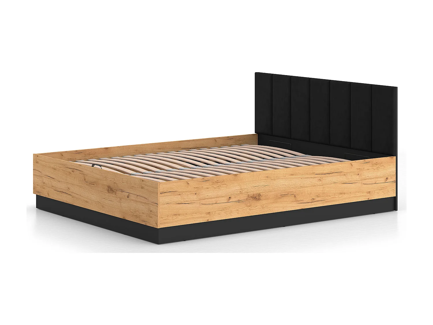 DOPPELBETT Urso Gold Craft Eiche / Schwarz 165 / 208 / 90 cm