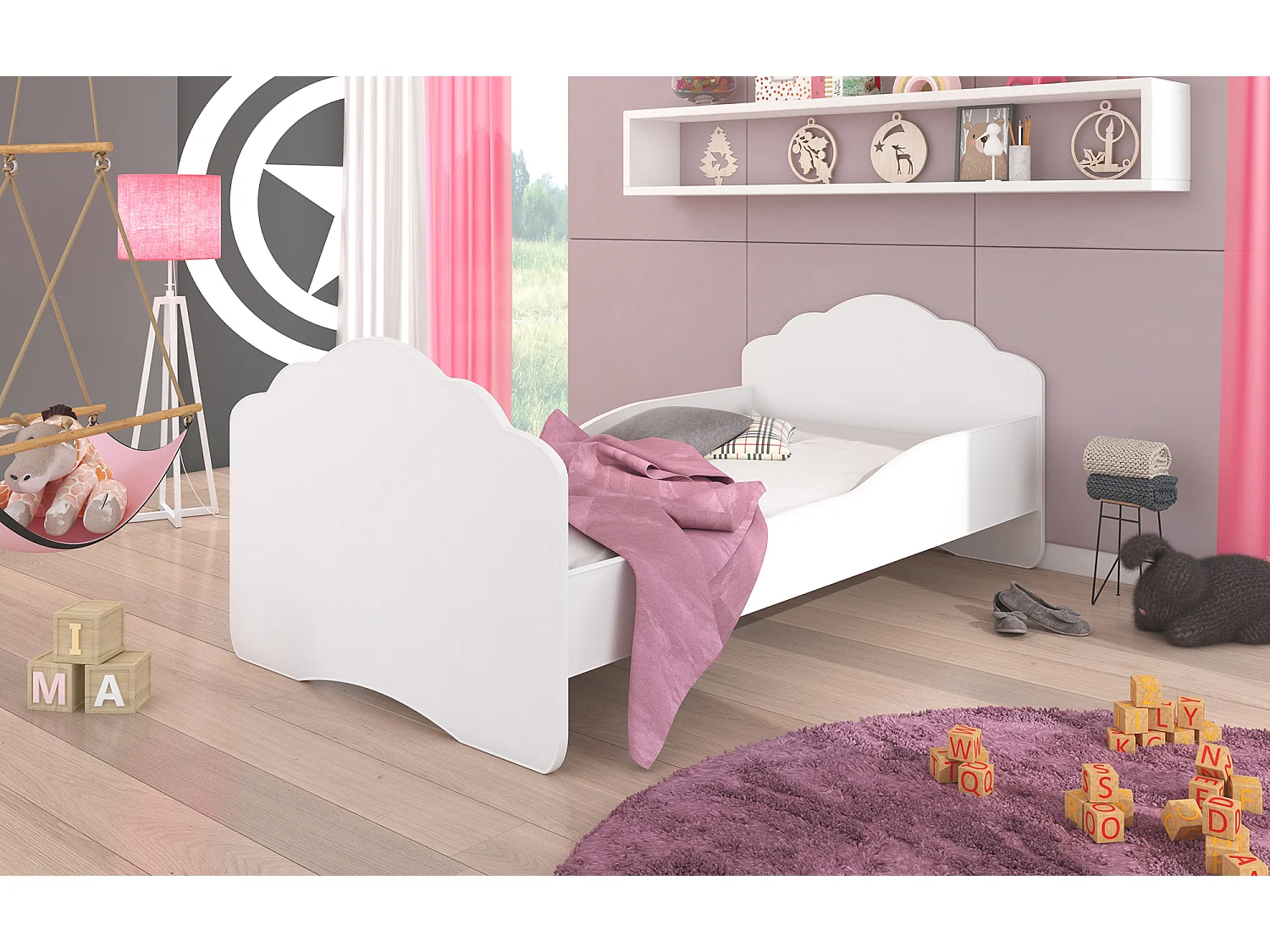 KINDERBETT Casimo weiß / ohne Motiv 88 / 164 / 63cm