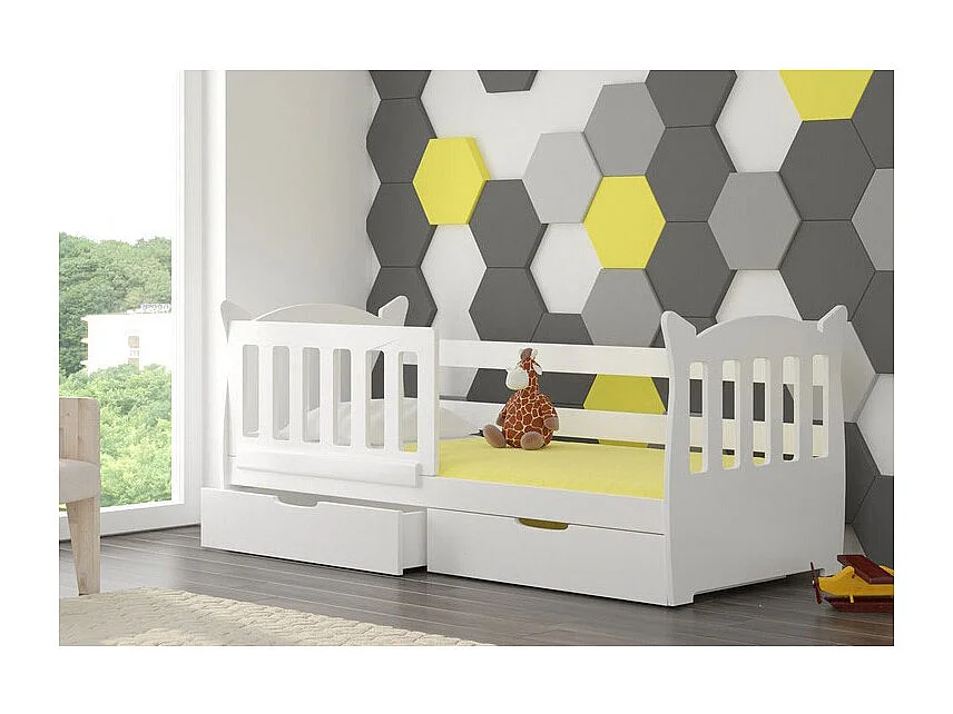 KINDERBETT Lena Kiefer weiß / weiß 91 / 165 / 75cm