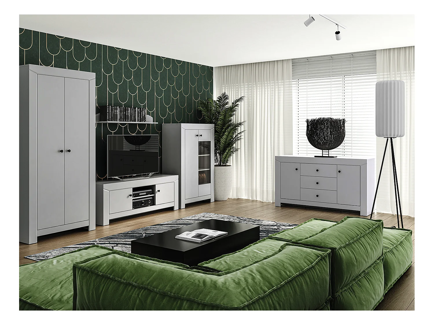 BETT Terni silbergrau 127 / 207 / 88,5cm