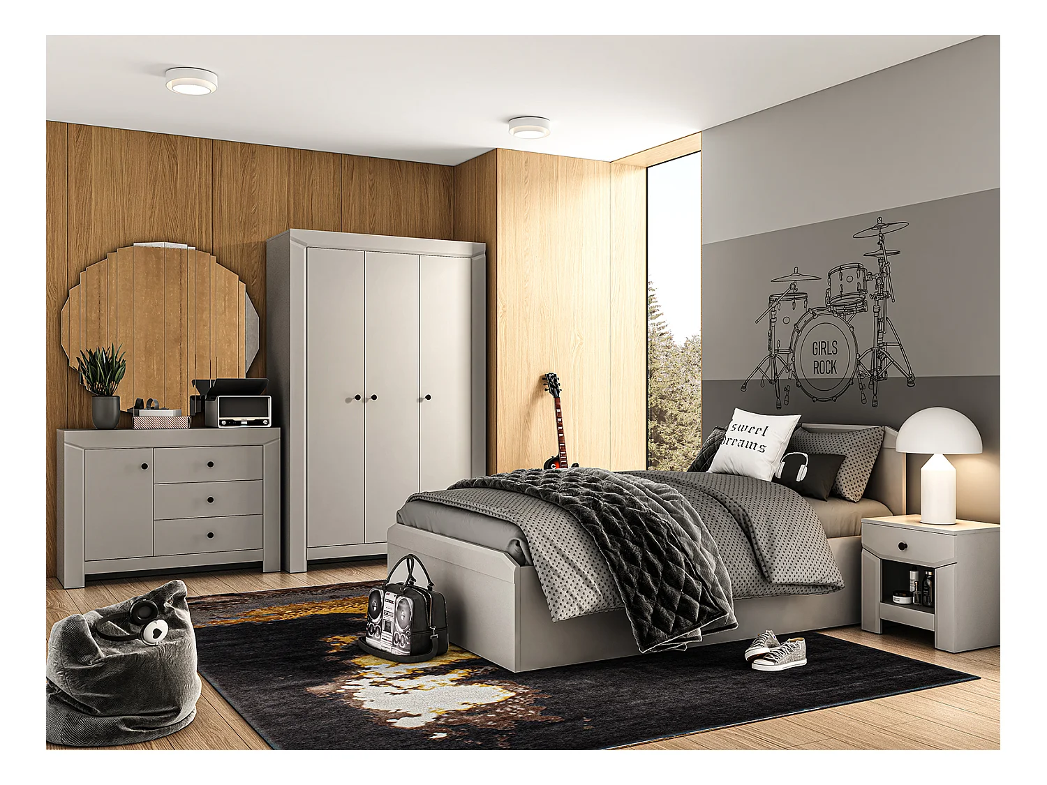 BETT Terni silbergrau 127 / 207 / 88,5cm