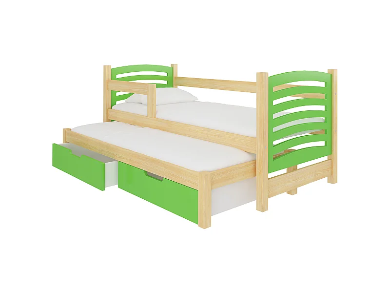 KINDERBETT Avila Kiefer Natur / grün 188 / 81 / 80cm