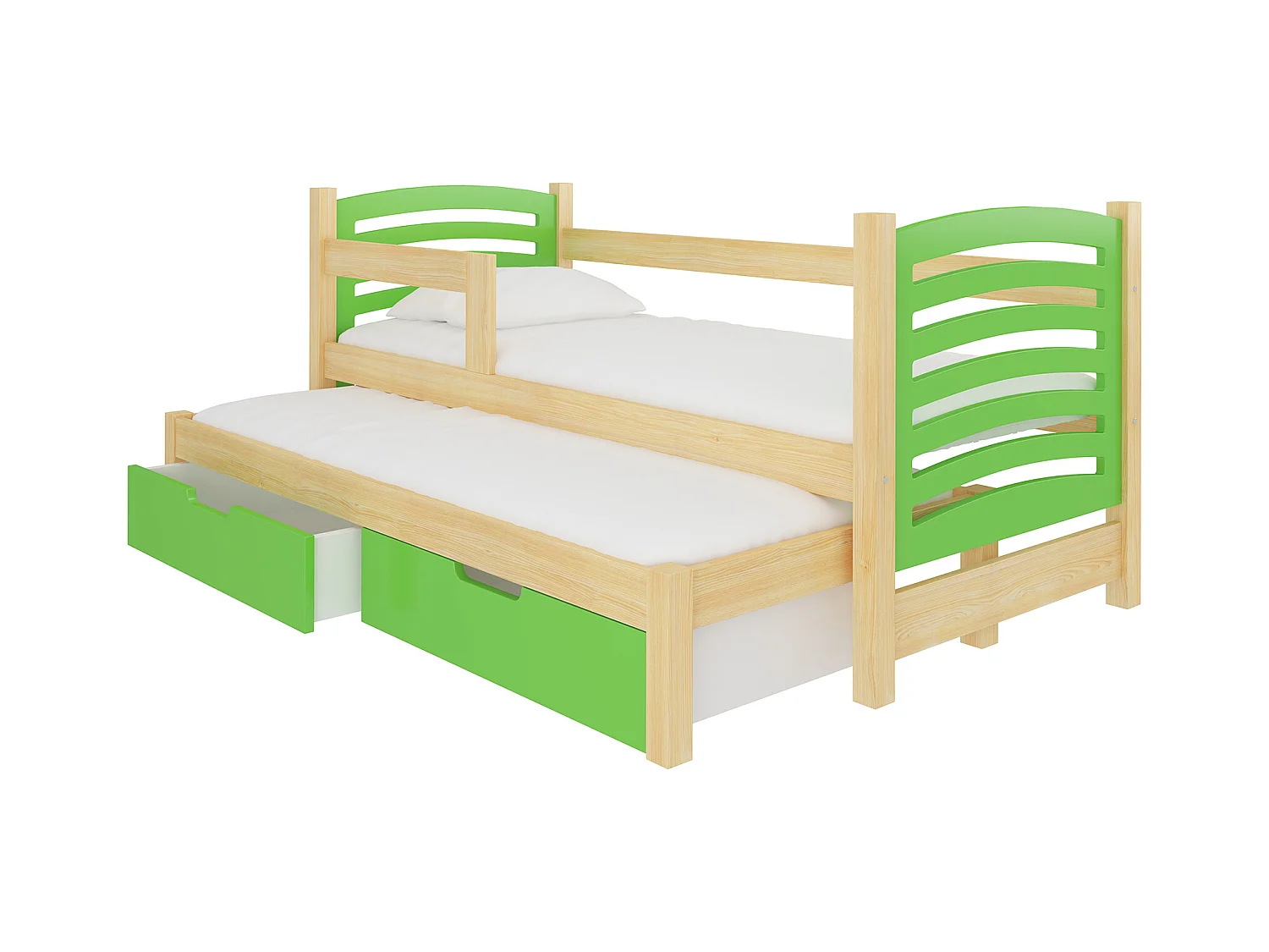 KINDERBETT Avila Kiefer Natur / grün 188 / 81 / 80cm