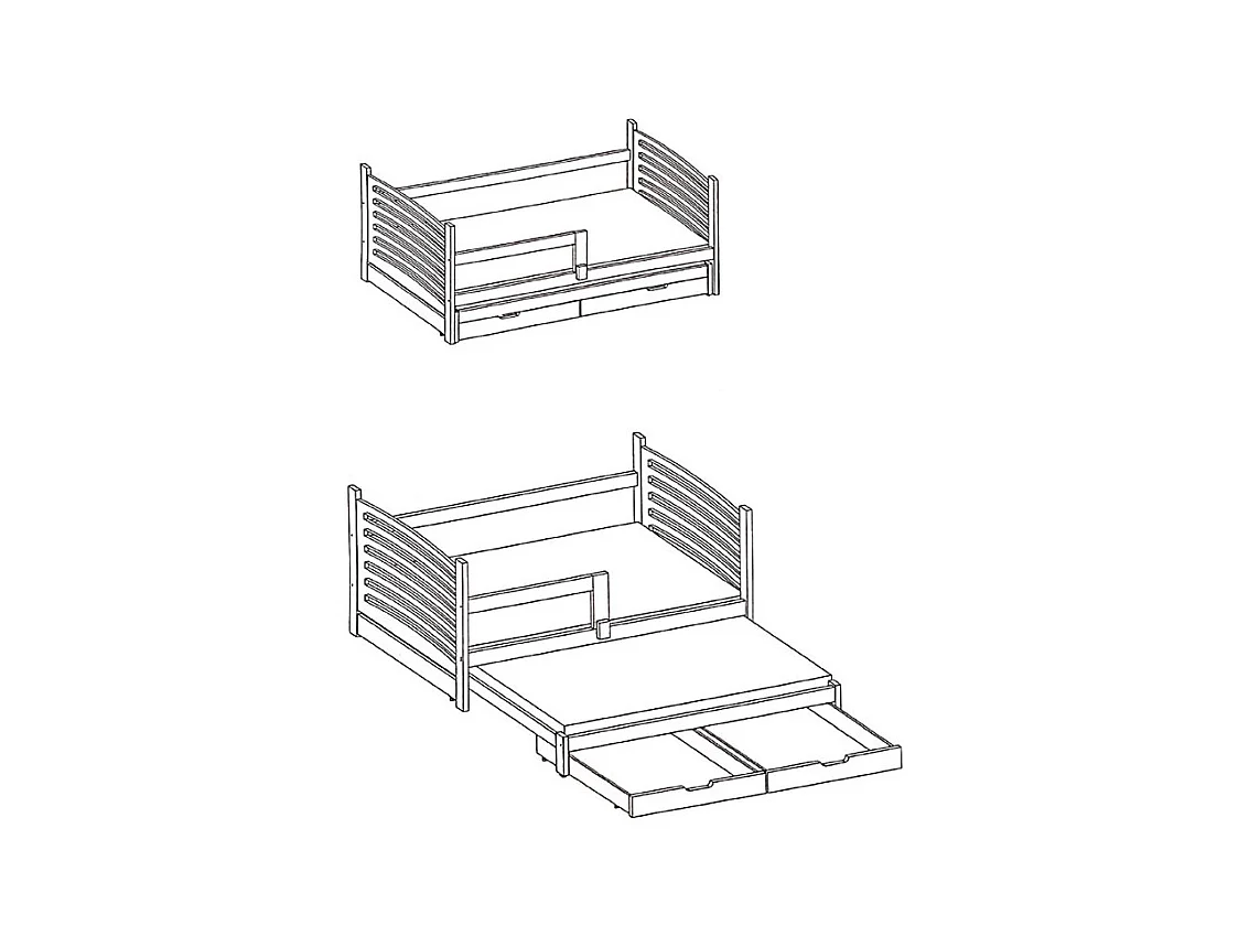 KINDERBETT Avila Kiefer Natur / grün 188 / 81 / 80cm