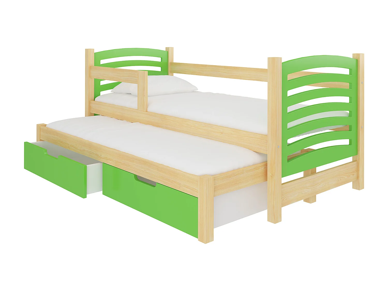 KINDERBETT Avila Kiefer Natur / grün 188 / 81 / 80cm