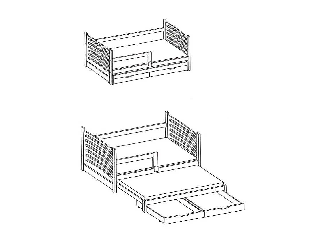 KINDERBETT Avila Kiefer Natur / grün 188 / 81 / 80cm