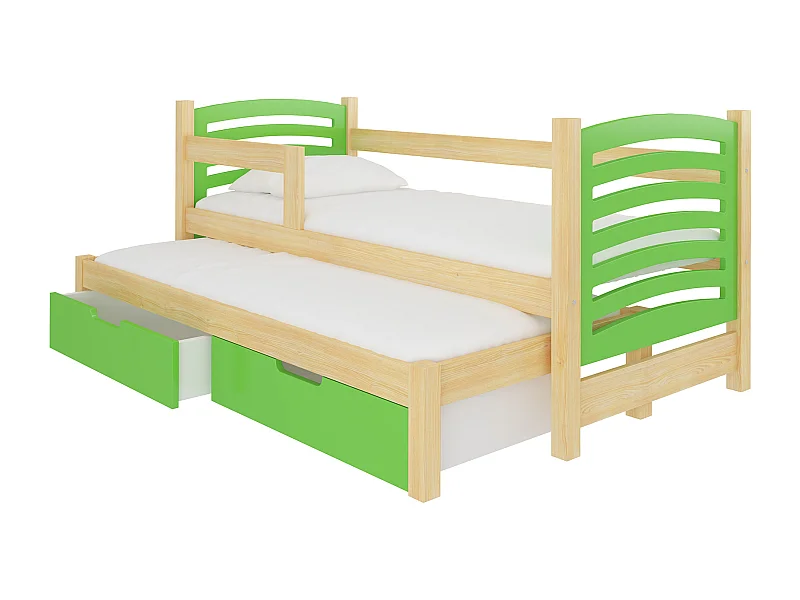 KINDERBETT Avila Kiefer Natur / grün 188 / 81 / 80cm