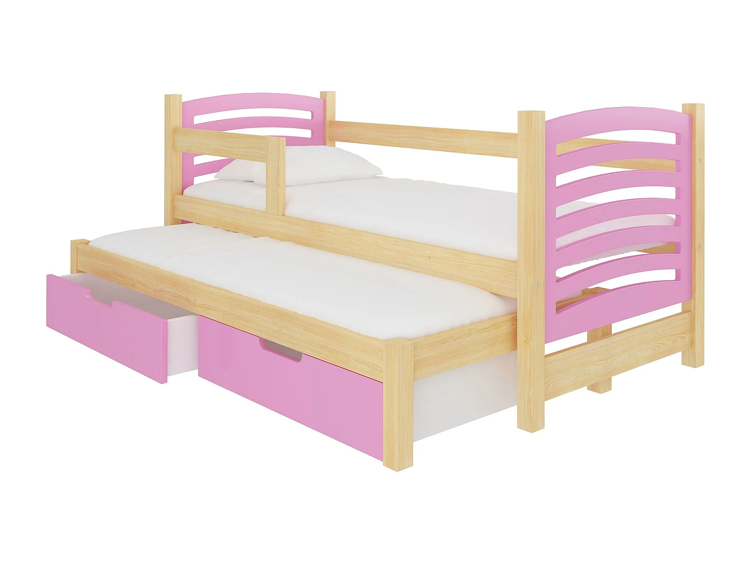 KINDERBETT Avila Kiefer Natur / rosa 188 / 81 / 80cm