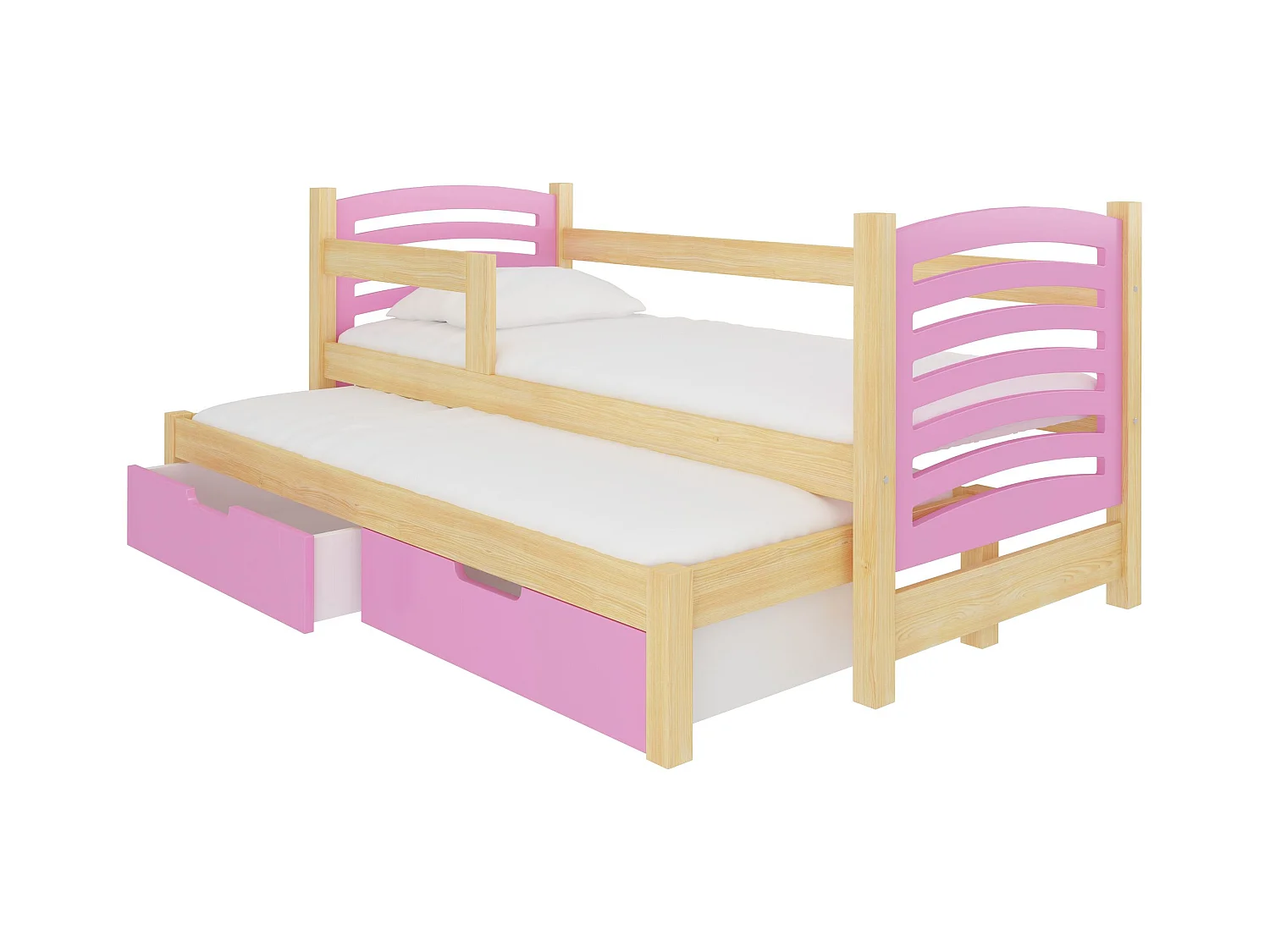 KINDERBETT Avila Kiefer Natur / rosa 188 / 81 / 80cm