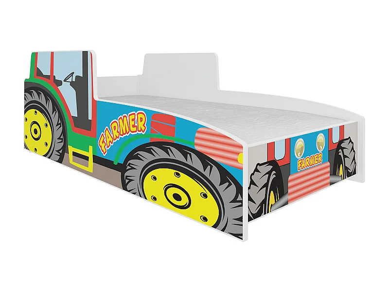 KINDERBETT Traktor Farmer weiß / Motiv Farmer Traktor 84 / 165 / 49cm