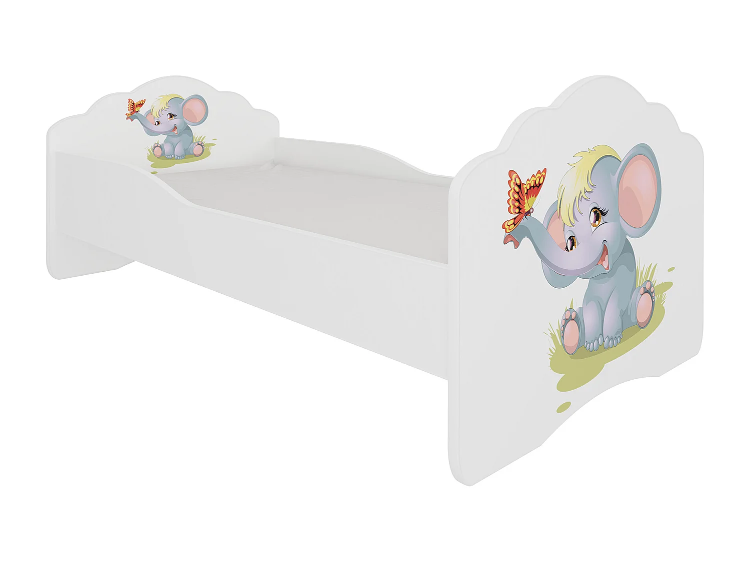 KINDERBETT Casimo weiß / Elefant 88 / 164 / 63cm