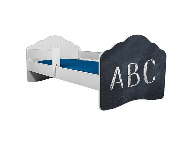 KINDERBETT Casimo weiß / Motiv ABC 88 / 164 / 63cm