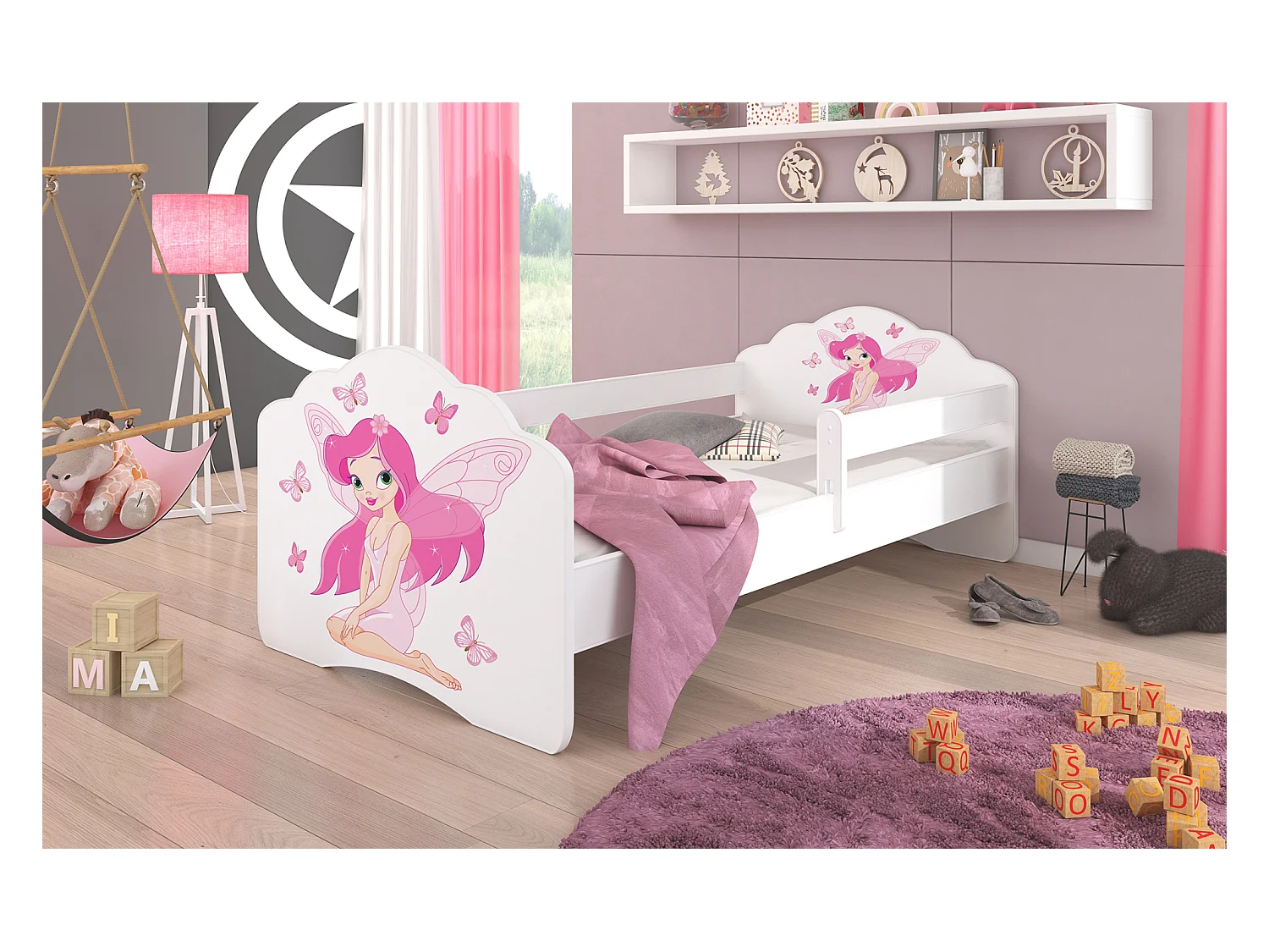 KINDERBETT Casimo weiß / Motiv Elfe 88 / 164 / 63cm