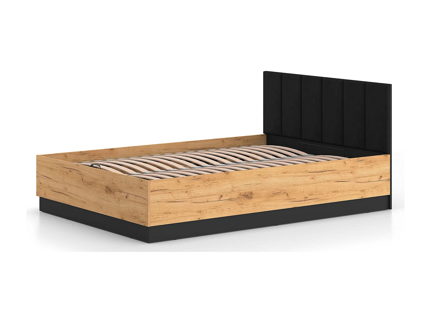 DOPPELBETT Urso Gold Craft Eiche / Schwarz 145 / 208 / 90 cm