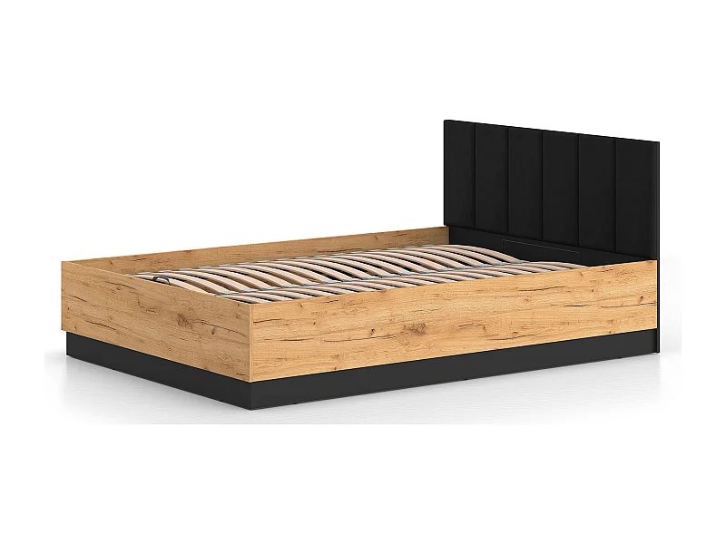 DOPPELBETT Urso Gold Craft Eiche / Schwarz 145 / 208 / 90 cm