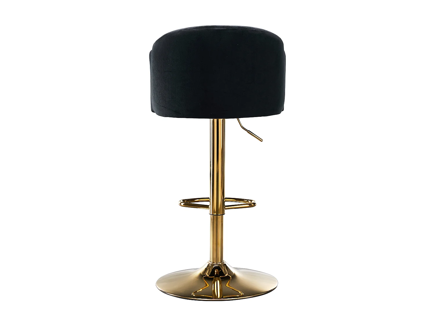 Set di 2 sgabelli da bar girevoli - Sgabelli elevabili con schienale e poggiapiedi dorato - per cucine, bar e ristoranti - nero