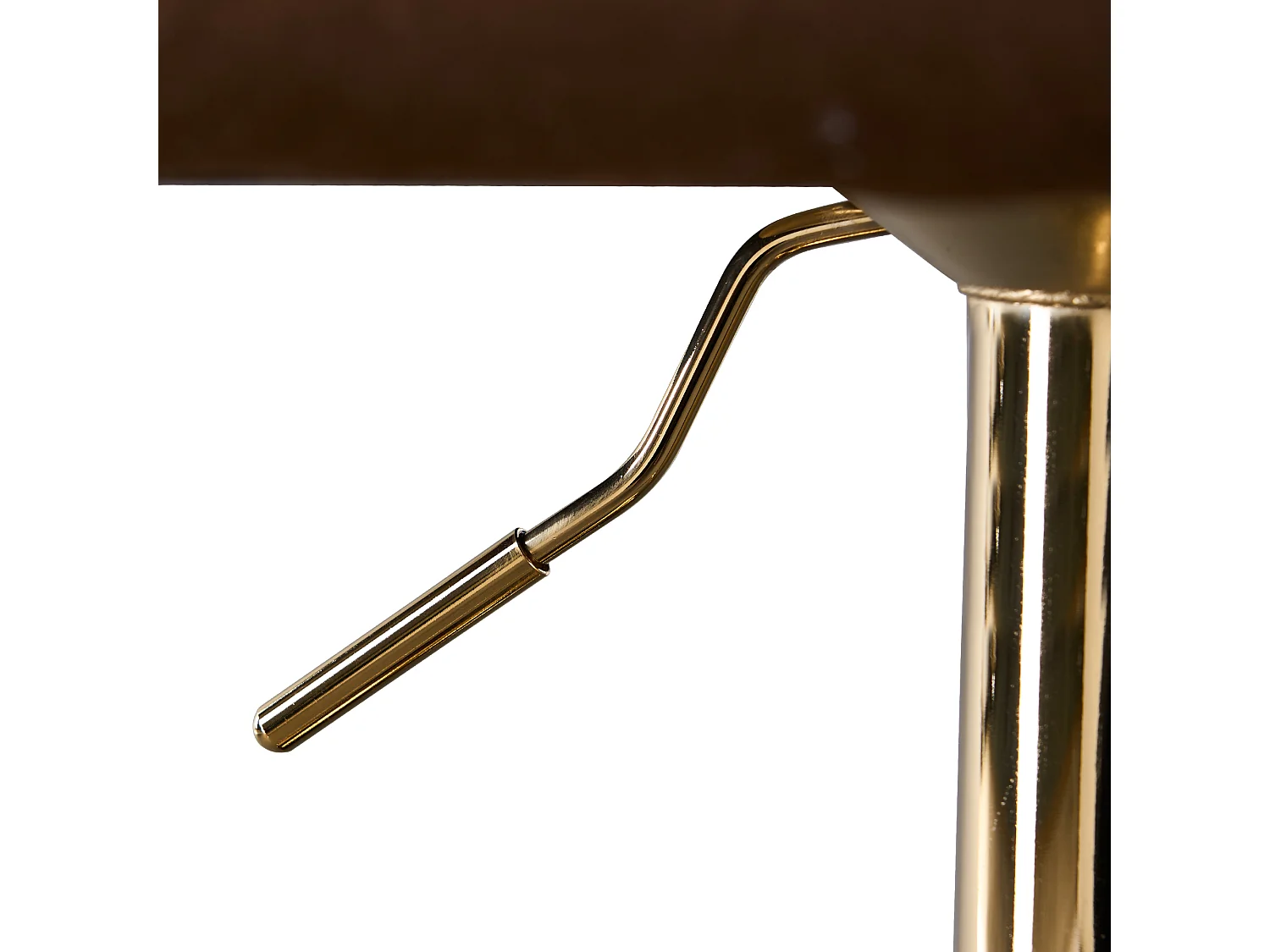 Juego de 2 taburetes de bar giratorios - Taburetes elevables con respaldo y reposapiés dorados - para cocinas, bares y restaurantes - marrón