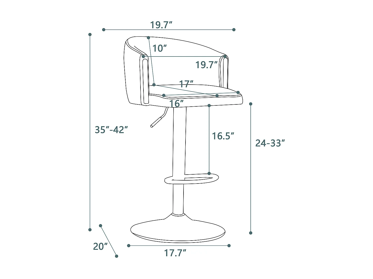 Juego de 2 taburetes de bar giratorios - Taburetes elevables con respaldo y reposapiés dorados - para cocinas, bares y restaurantes - gris